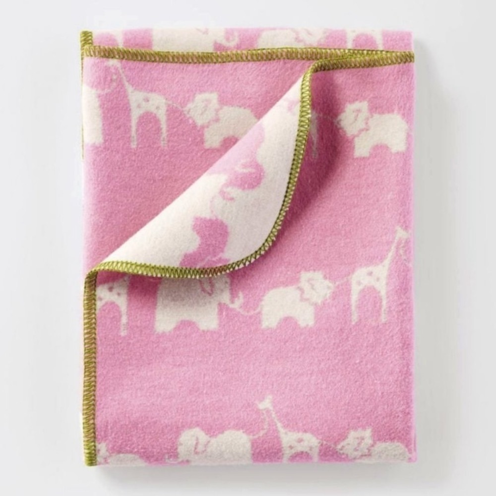 Serena and Lily Pink‎ Safari Elephant Baby Blanket cotton soft cozy